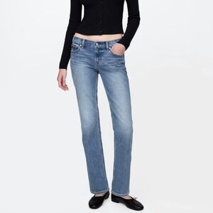 GAP '90s Low Rise Slim Straight Jeans Medium Indigo Wash Denim Womens 29 Classic